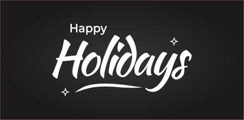 Happy Holiday Script, Text Typography