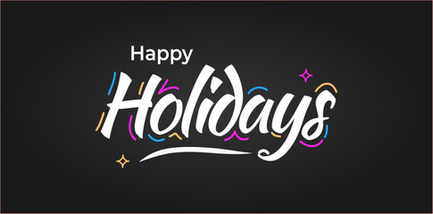 Happy Holiday Script, Text Typography