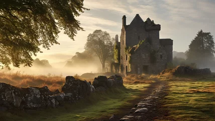 Fotobehang Scottish Castle Restoration A historic castle set in © BornHappy