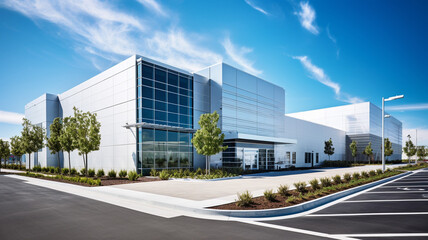 Silicon Valley Data Center A large modern industry building - obrazy, fototapety, plakaty