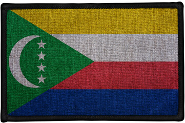 Fototapeta premium embroidered country flag sewn patch of COMOROS