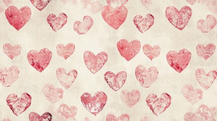Naklejka premium shabby valentine texture - faded distressed heart pattern background