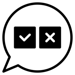 Approval and Rejection Speech Bubble icon