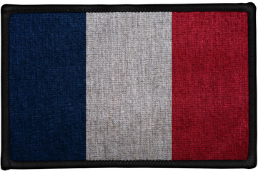 embroidered country flag sewn patch of  FRANCE - obrazy, fototapety, plakaty