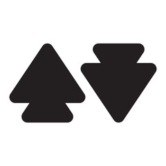 Arrow. Up and Down. Direction Symbol, Pointer Logo, Up Sign, Elevator lift vector icon. Elevator sign entrance building office, lift level. Illustration of a black and white icon with pictogram