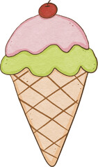 Watercolor element cute for summer