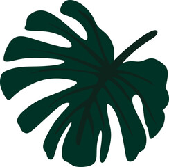 Abstract monstera leaf vector element
