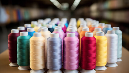 colored cotton thread, thread in paper tube