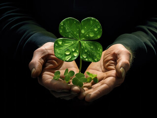 Clover leaf symbol of St. Patrick's Day. AI