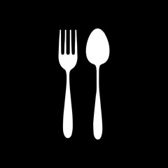 spoon fork icon logo vector image