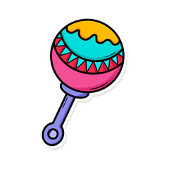 Baby toys doodle cartoon illustration. hand draw style