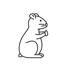 Hamster line icon, vector isolated outline illustration.