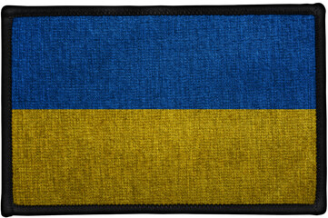embroidered sewn patch flag of Ukraine