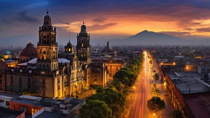 Foto auf Leinwand Mexico City Spanish Colonial Cathedral A majestic © BornHappy