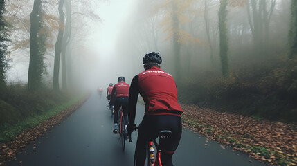 cycling group training in the morning