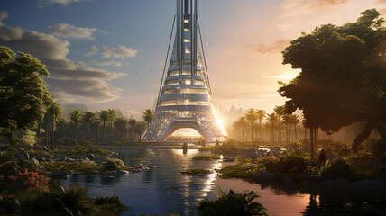 Oasis Obelisk A selfsufficient towering residential district