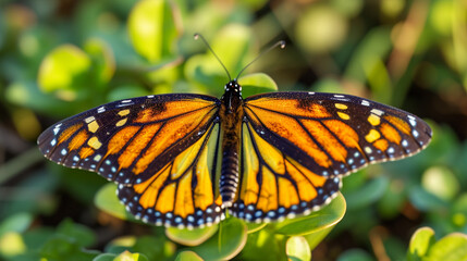 Naklejka premium butterfly on flower