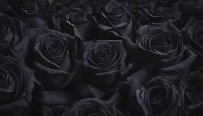 Black roses macro background 