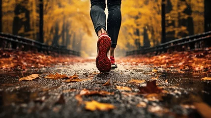 Foto op Canvas autumn runner feet © Aura