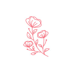 feminine flower minimalist icon logo vector image