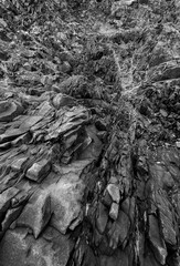 Abstract rock formation back and white