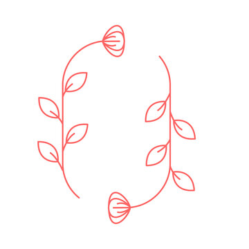 beauty flower line minimal logo design vector image