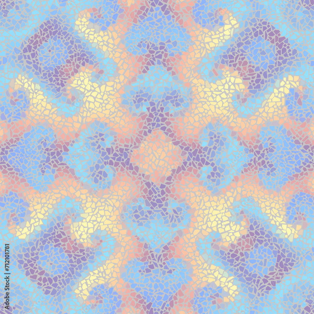 Leinwandbilder Vector seamless mosaic tile pattern. Art background. Vector pattern