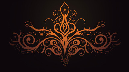 Henna Art Inspired Mystic Player A logo illustration - obrazy, fototapety, plakaty