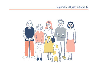 笑顔の家族　全身　F