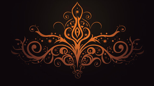Henna Art Inspired Mystic Player A logo illustration