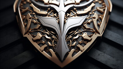 Metallic Emboss Armor Gamer A metallic embossed logo strong
