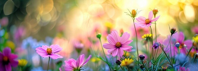 Beautiful colorful summer spring natural flower background.