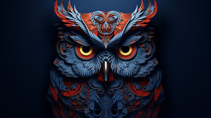 Papercut Style Mystic Owl An intricate multilayer