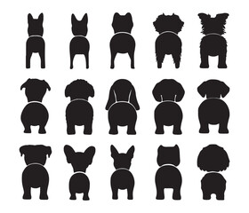 dogs breed silhouette set vector eps