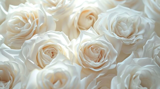 close up of flying Soft White Roses pattern