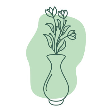 recommend clip art: flower vase logo design vector image