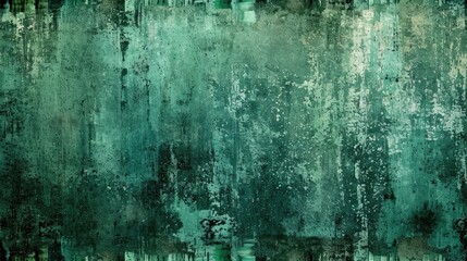 Edgy and distressed grunge textures where the dominant color is Green - obrazy, fototapety, plakaty