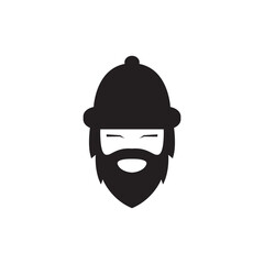 bearded man logo design vector image