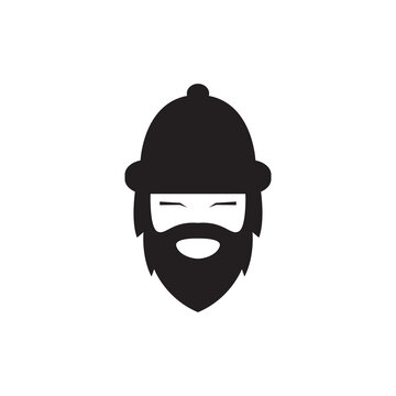 bearded man logo design vector image