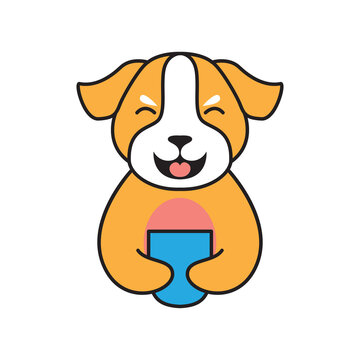 dog drink logo design vector image