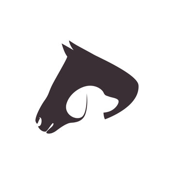 horse dog logo design vector image