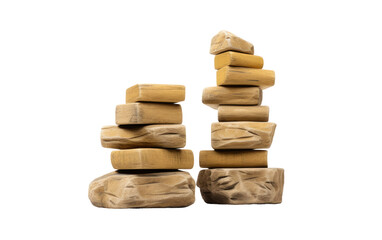 Showcase Your Bookshelf with Inukshuk-shaped Bookends on White or PNG Transparent Background
