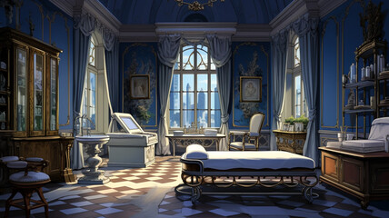 Baroque Grandeur Physicians Room A baroque style - obrazy, fototapety, plakaty