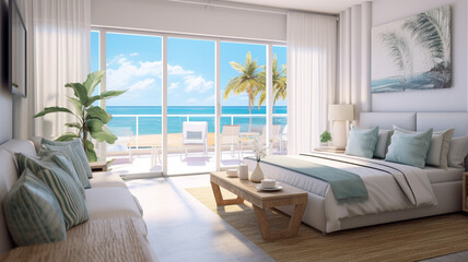 Bright and Airy Beachfront Studio A bright and airy