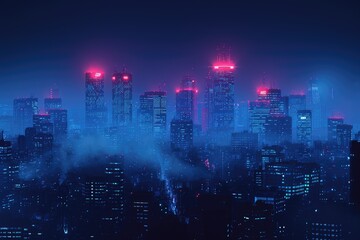 Fototapeta na wymiar a city lit up at night professional photography