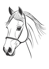 cute, horse isolated vector silhouette on white background