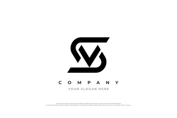 Letter VS Logo or SV Monogram Logo Design - obrazy, fototapety, plakaty