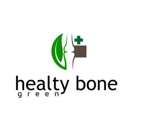 creative half plus and leaves with bone in the middle logo design teplate