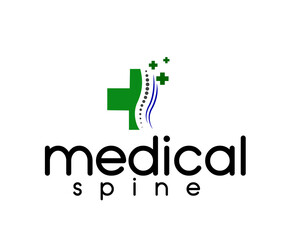 medical spine plus icons logo design template