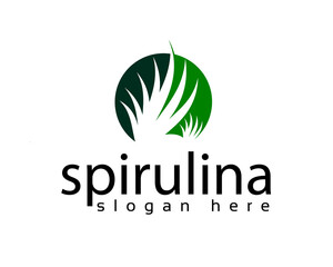 creative spirulina shadow logo design template